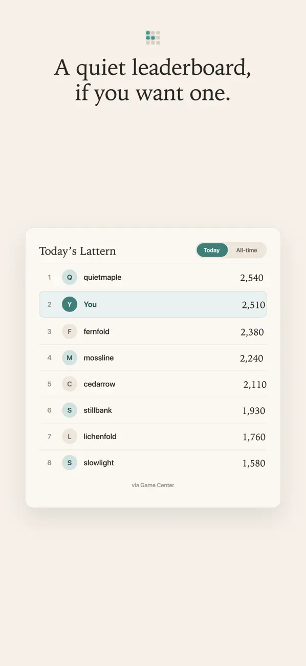 Compete gently: compare daily memory scores with friends